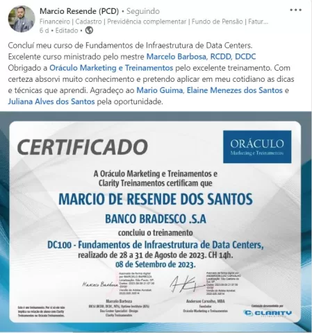 MARCIO RESENDE DC100 AGOSTO 2023 Neste curso online ao vivo você vai aprender os fundamentos de geração de imagem, transmissão e gerenciamento de vídeo para sistemas de vídeo segurança IP.