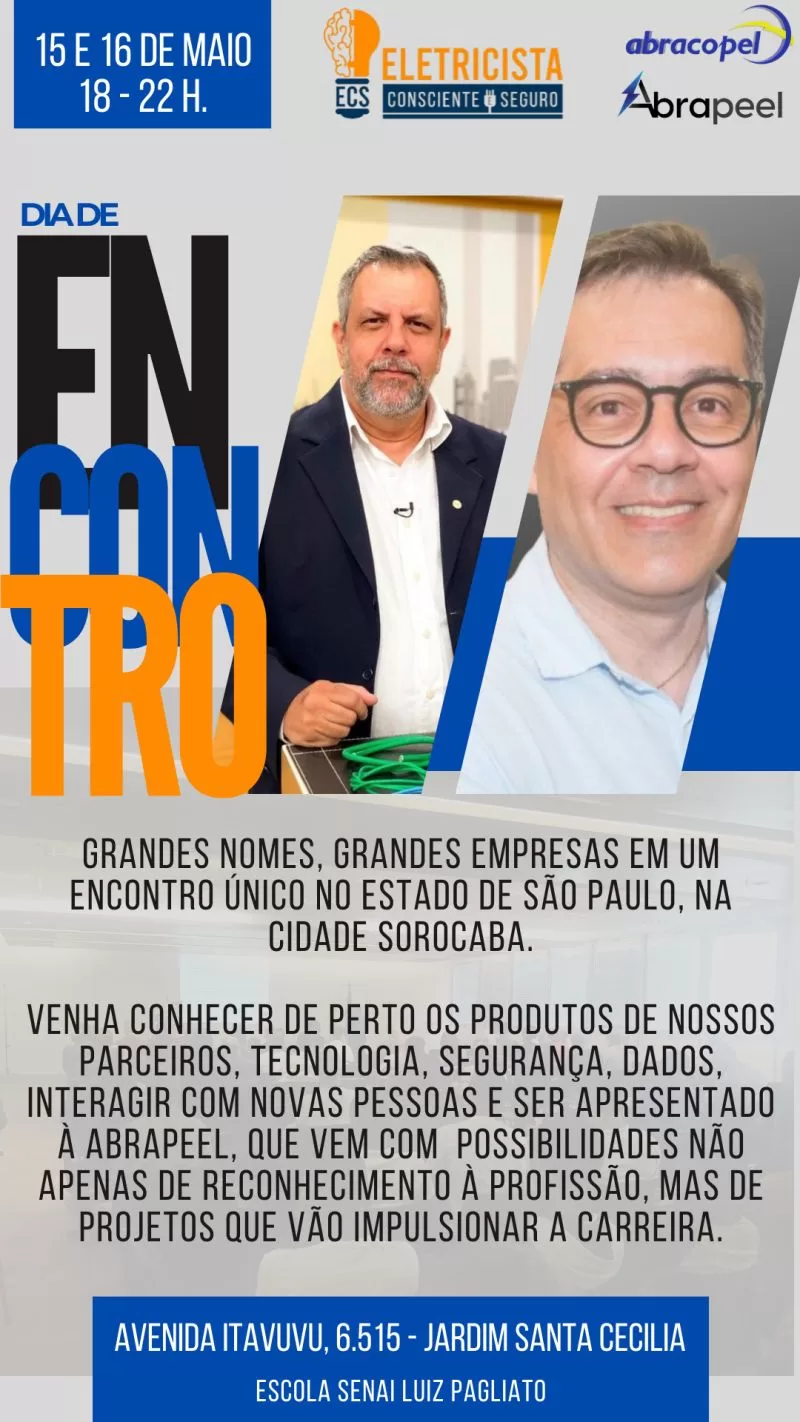 Encontro de Eletricistas Conscientes e Seguros – SP – Sorocaba