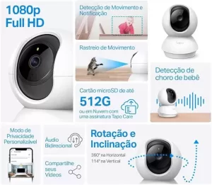 Camera de Segurança Wi-Fi 360º, 1080p Full HD TP-Link Tapo C200 - Image 2