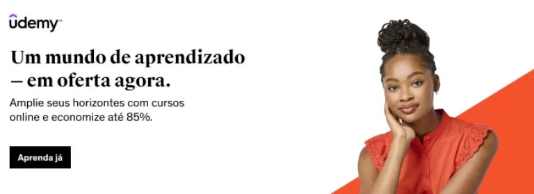 Economize até 85% em um mundo de aprendizado. Udemy na semana do consumidor.