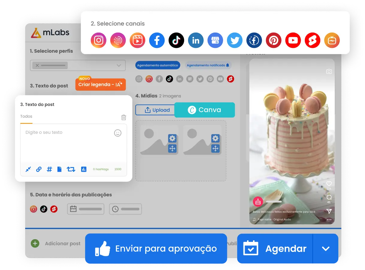 Agendamento de posts para todas as redes sociais em um só lugar!