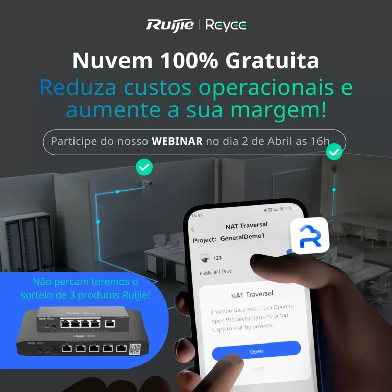 Webinar Ruijie Reyee. Reduza Custos operacionais e aumente sua margem com a nuvem 100% Gratuita