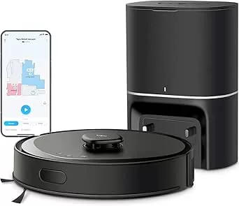 Tapo RV30 MAX Plus, Aspirador de pó robô, potência de sucção ultra de 5300 Pa com limpeza, base de esvaziamento automático de 3 L, navegação avançada LiDAR+IMU, controle de voz e aplicativo
